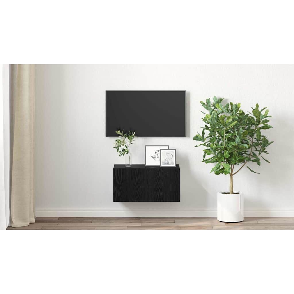 TV spintelių komplektas Juoda 60 x 30 x 30 cm Apdirbta mediena
