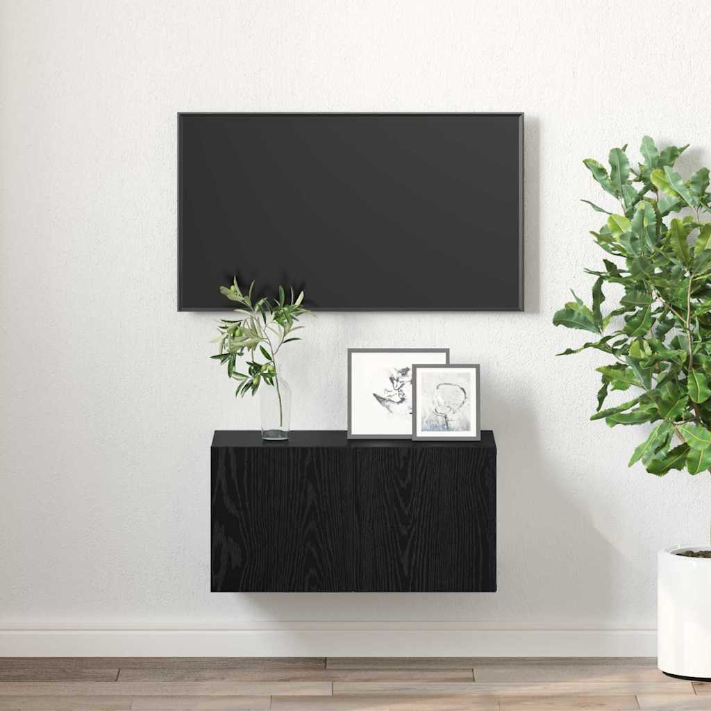 Televizora skapīšu komplekts Melns 60 x 30 x 30 cm Apstrādāta koksne