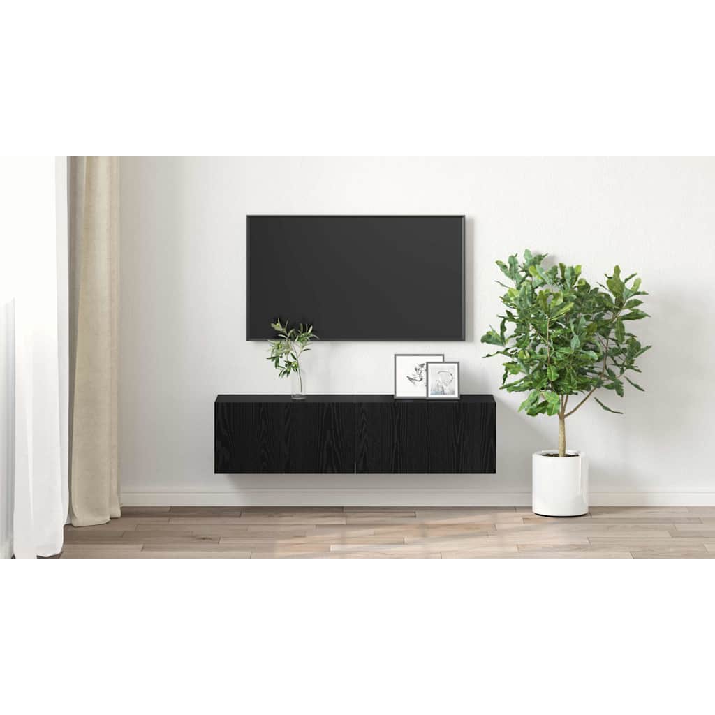 TV spintelių komplektas 2 pcs Juoda 60 x 30 x 30 cm