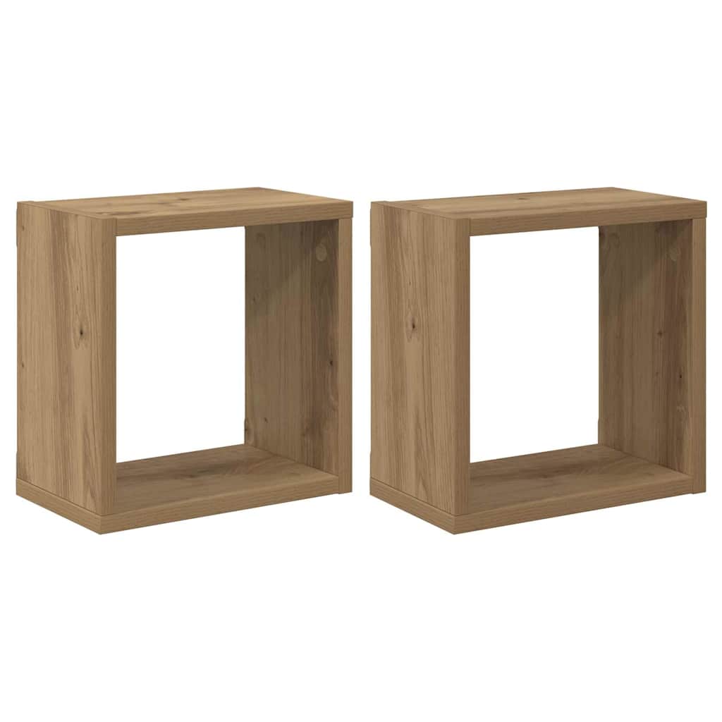 Wall shelves 2 pcs Artisan oak 26 x 15 x 26 cm