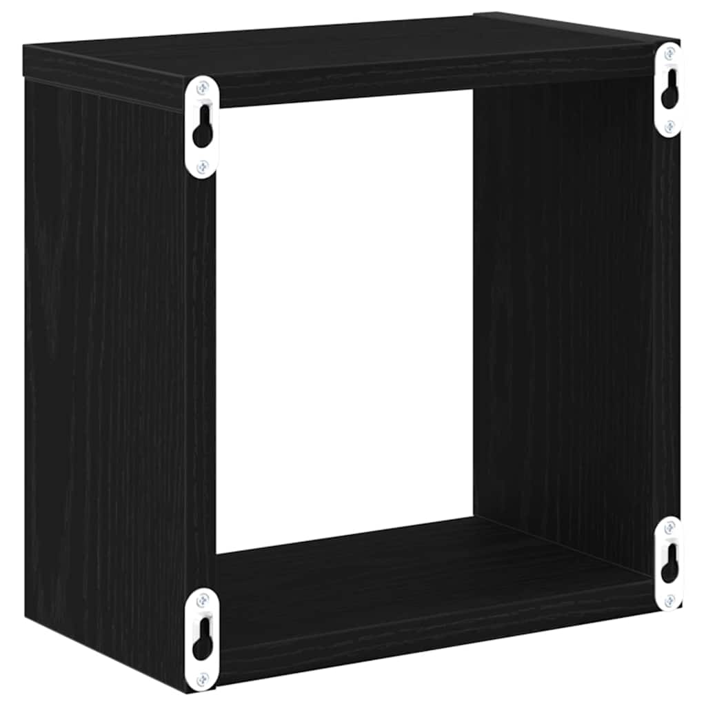 Sieninės lentynos 4 pcs Juodas ąžuolas 26 x 15 x 26 cm