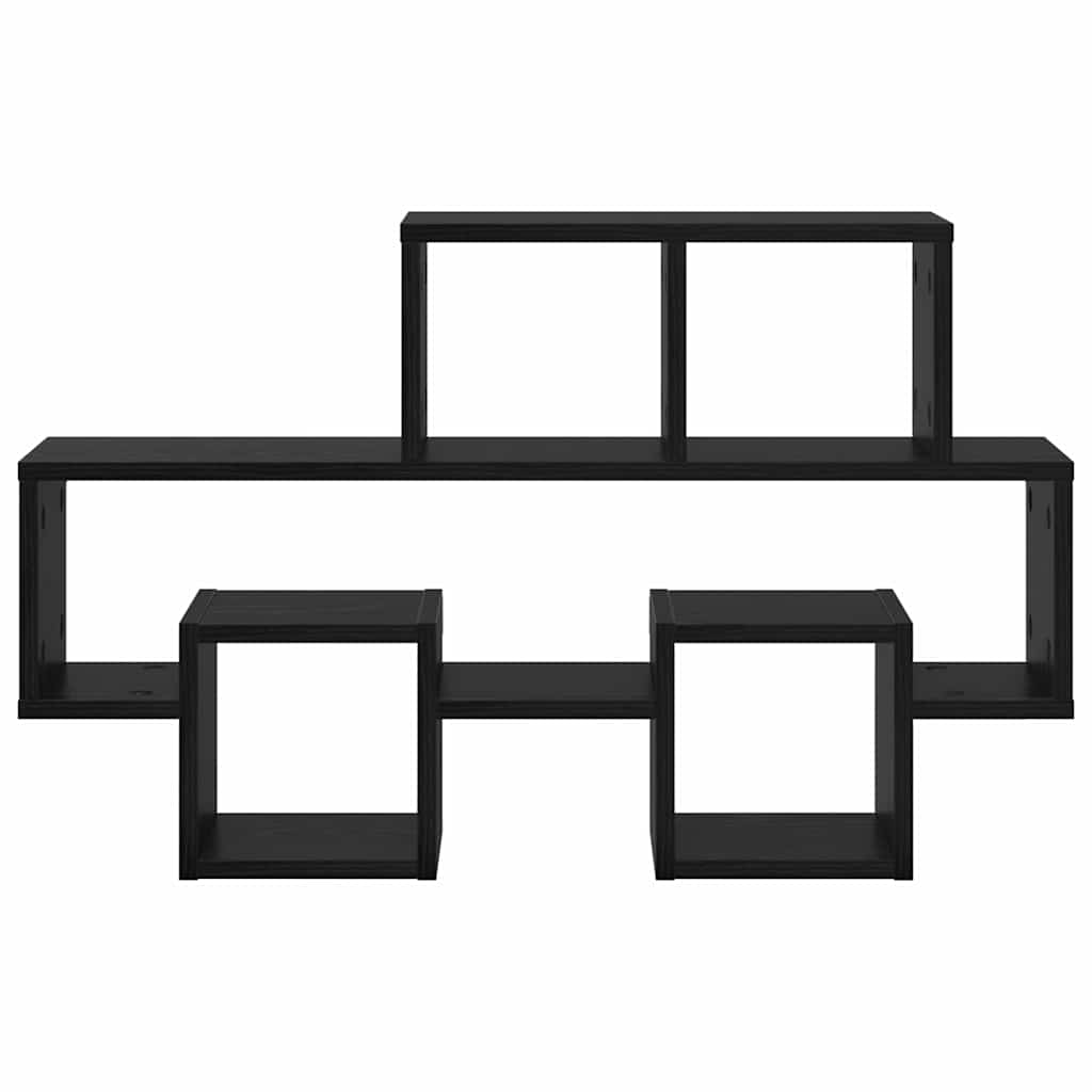 Wall shelf black oak 82 x 15 x 51 cm Engineered wood