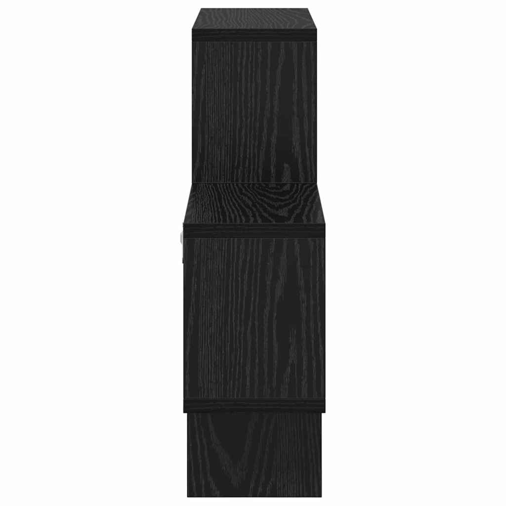 Wall shelf black oak 82 x 15 x 51 cm Engineered wood