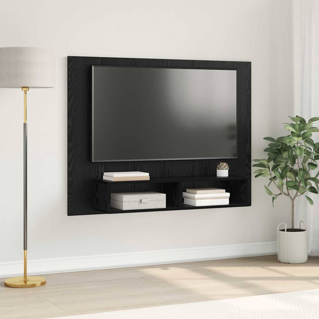 TV spintelių komplektas Juodas ąžuolas 120 x 23,5 x 90 cm