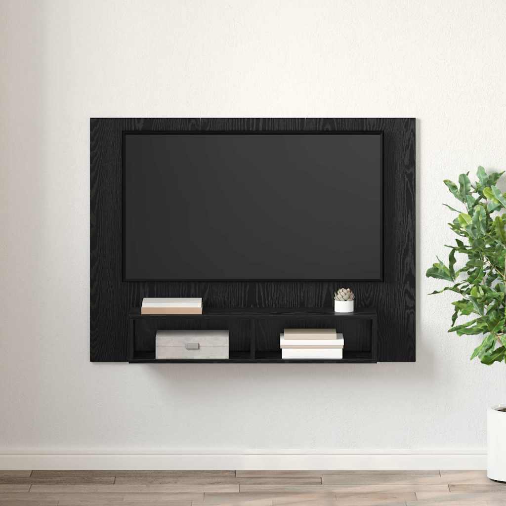 TV spintelių komplektas Juodas ąžuolas 120 x 23,5 x 90 cm