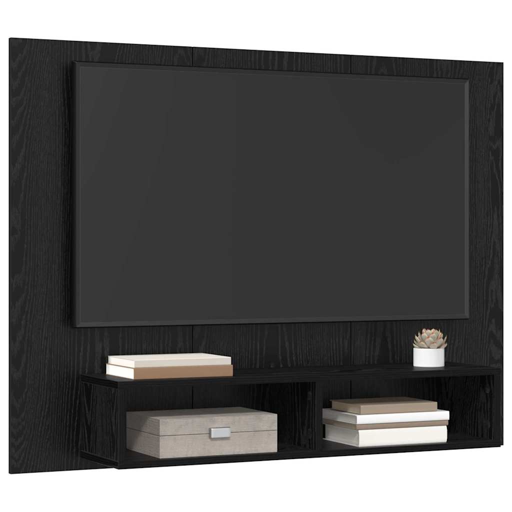 TV spintelių komplektas Juodas ąžuolas 120 x 23,5 x 90 cm