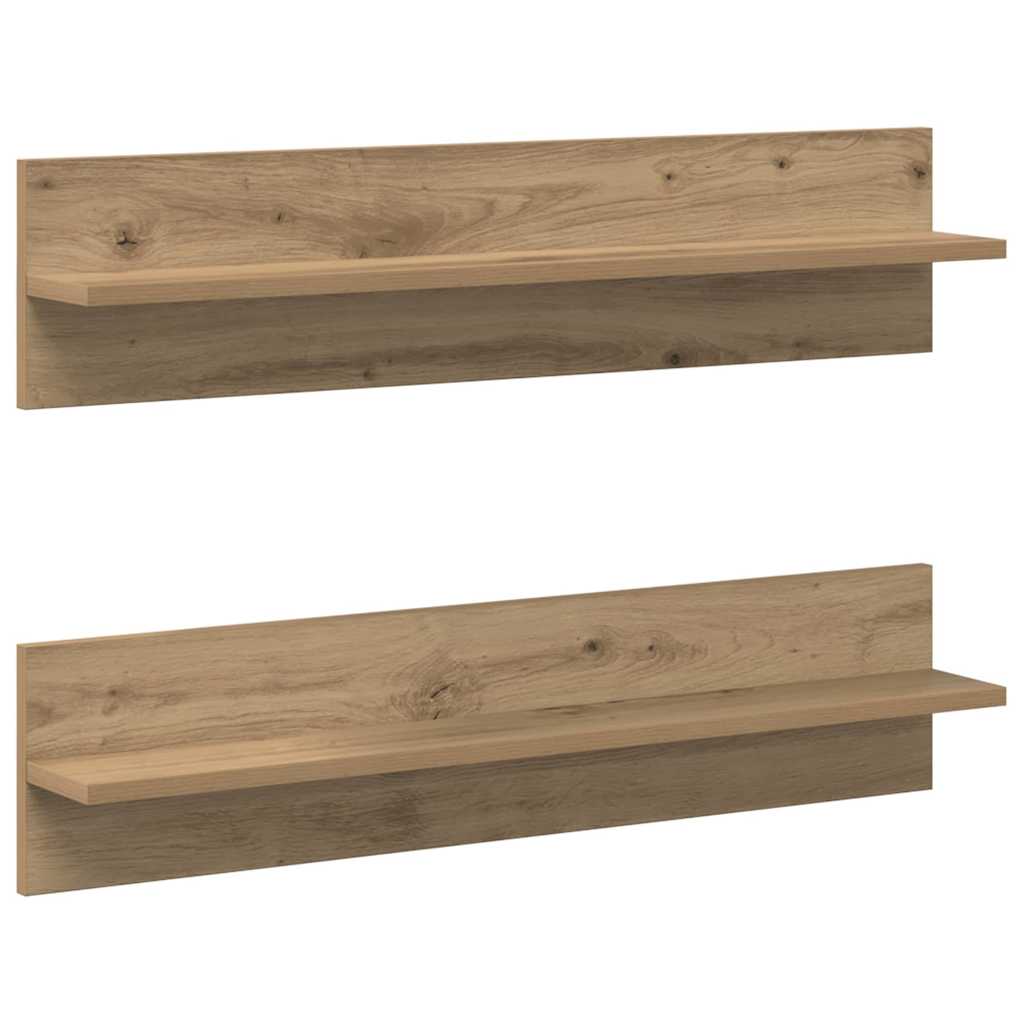 Sieninė lentyna 2 pcs Amatininkų ąžuolas 80 x 11,5 x 18 cm