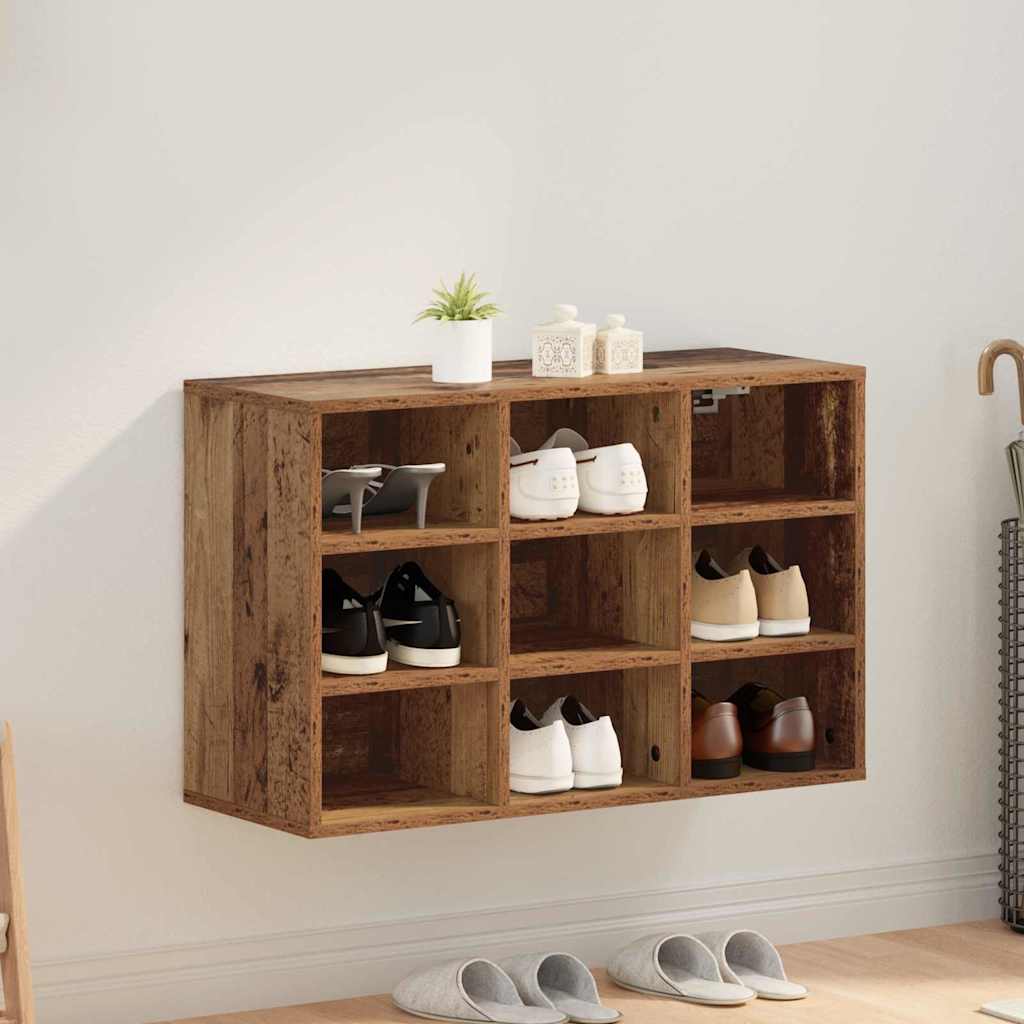 Shoe Cabinet Old Wood 77.5 x 30 x 51 cm Engineered Wood
