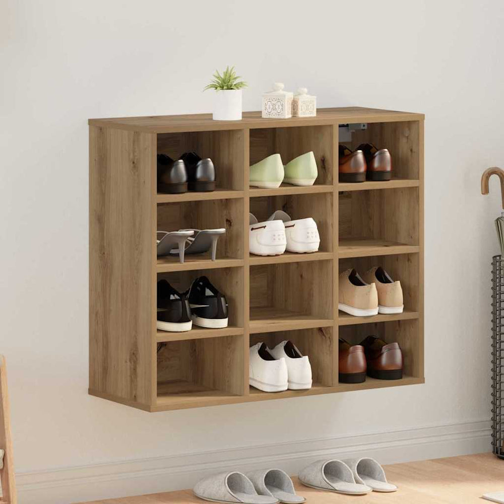 Shoe cabinet with shelf Artisan oak 77.5 x 30 x 67 cm