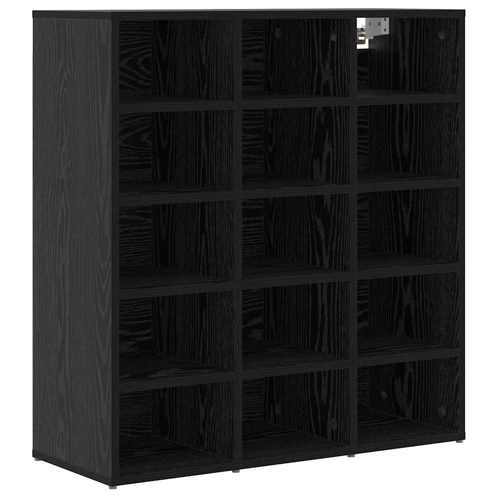 Shoe Cabinet with Shelf Black Oak 77.5 x 30 x 83.5 cm