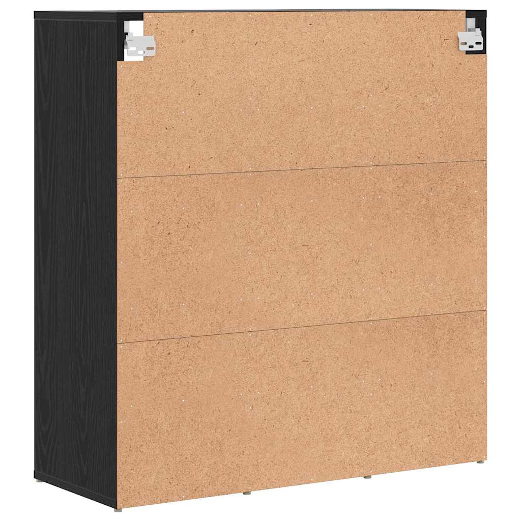 Shoe Cabinet with Shelf Black Oak 77.5 x 30 x 83.5 cm