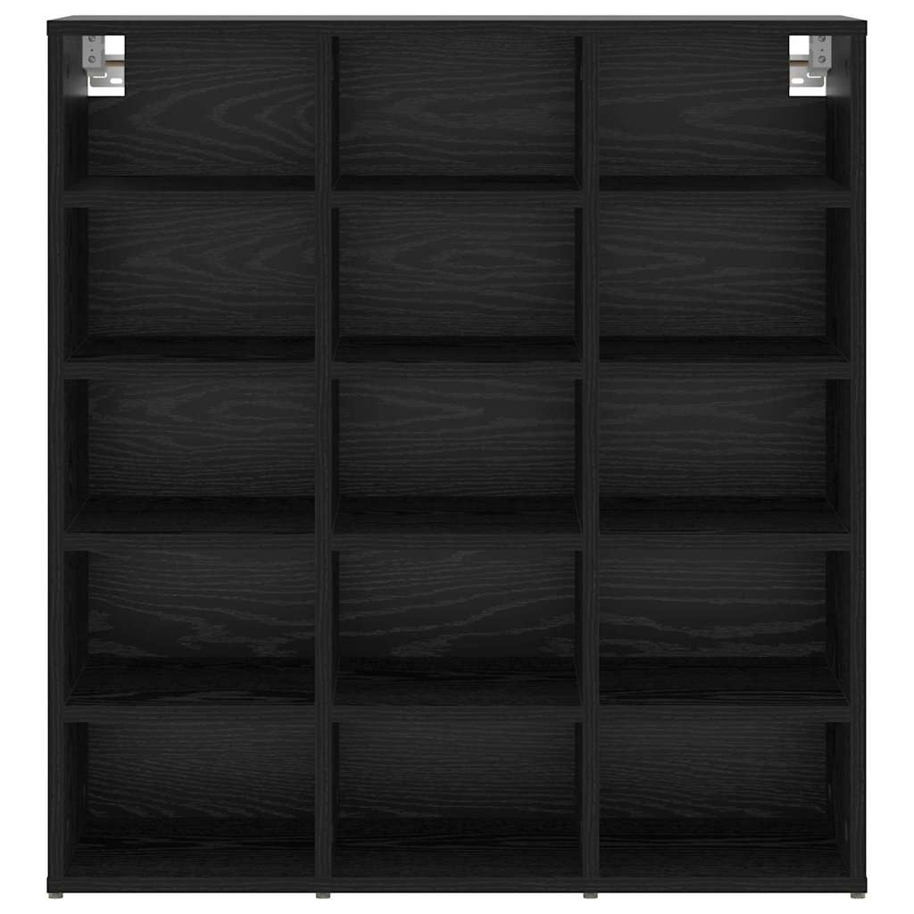 Shoe Cabinet with Shelf Black Oak 77.5 x 30 x 83.5 cm