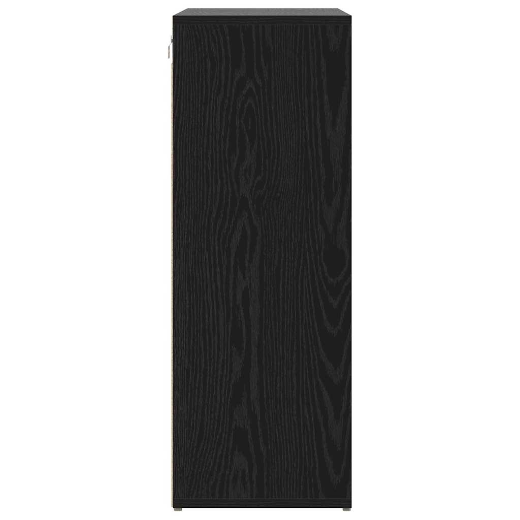 Shoe Cabinet with Shelf Black Oak 77.5 x 30 x 83.5 cm