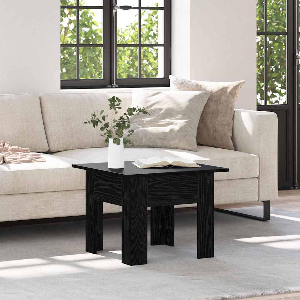Coffee Table Black Oak 55 x 55 x 42 cm Engineered Wood