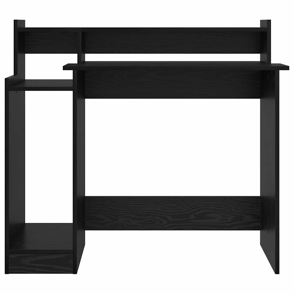 Stalas su lentyna juoda ąžuolo 97 x 45 x 90 cm Apdirbta mediena