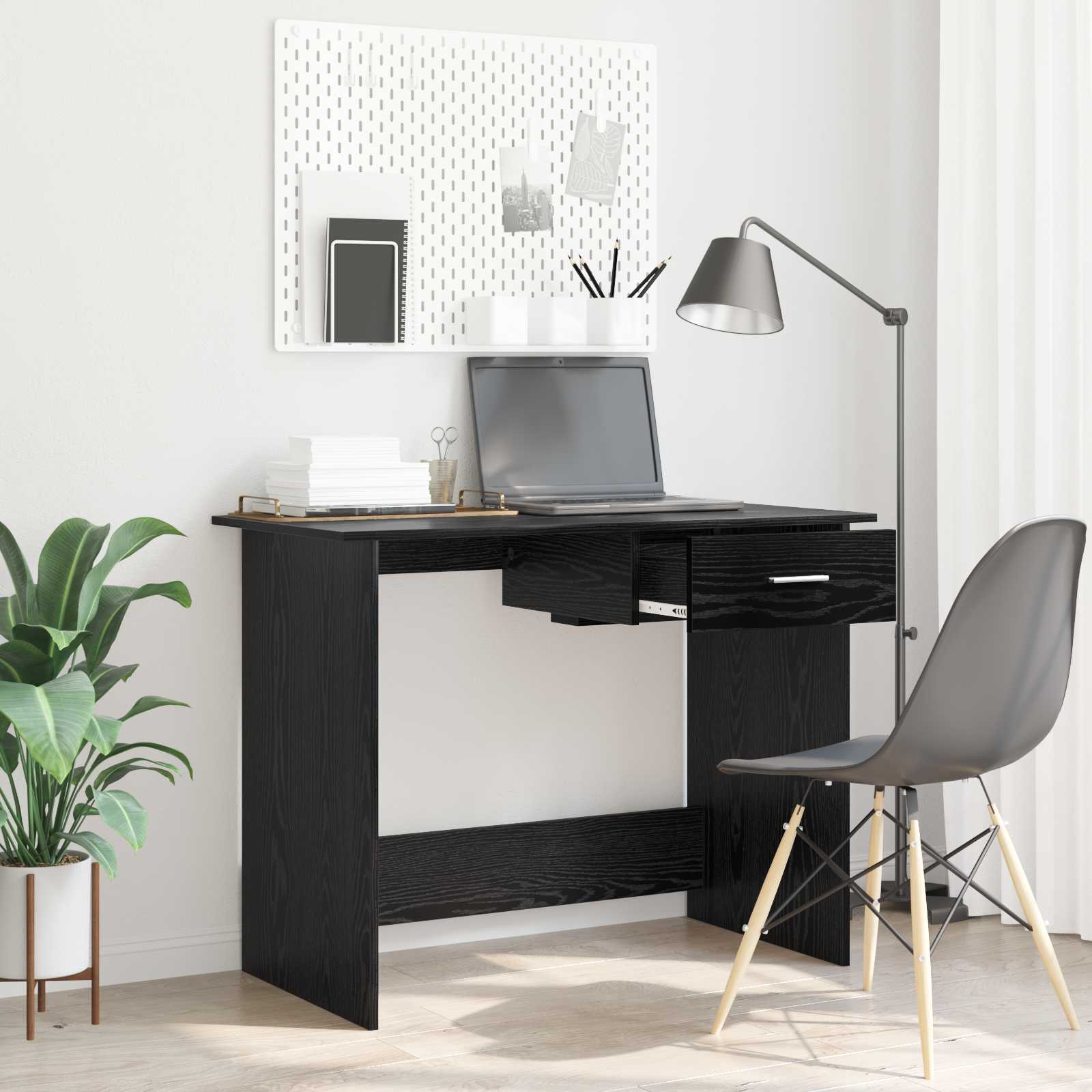 Table black oak 100 x 50 x 76 cm Engineered wood