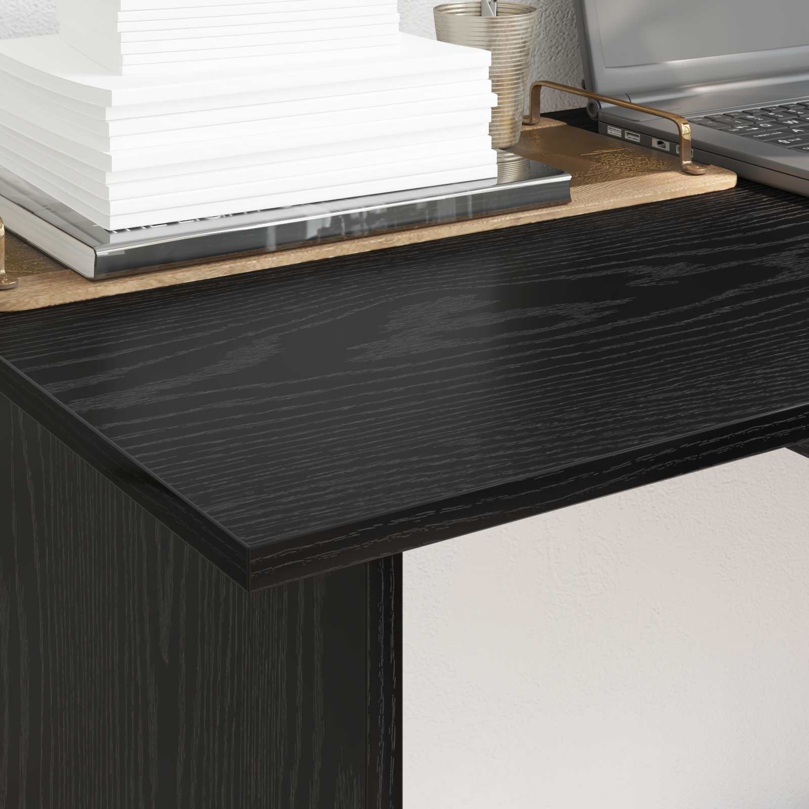 Table black oak 100 x 50 x 76 cm Engineered wood