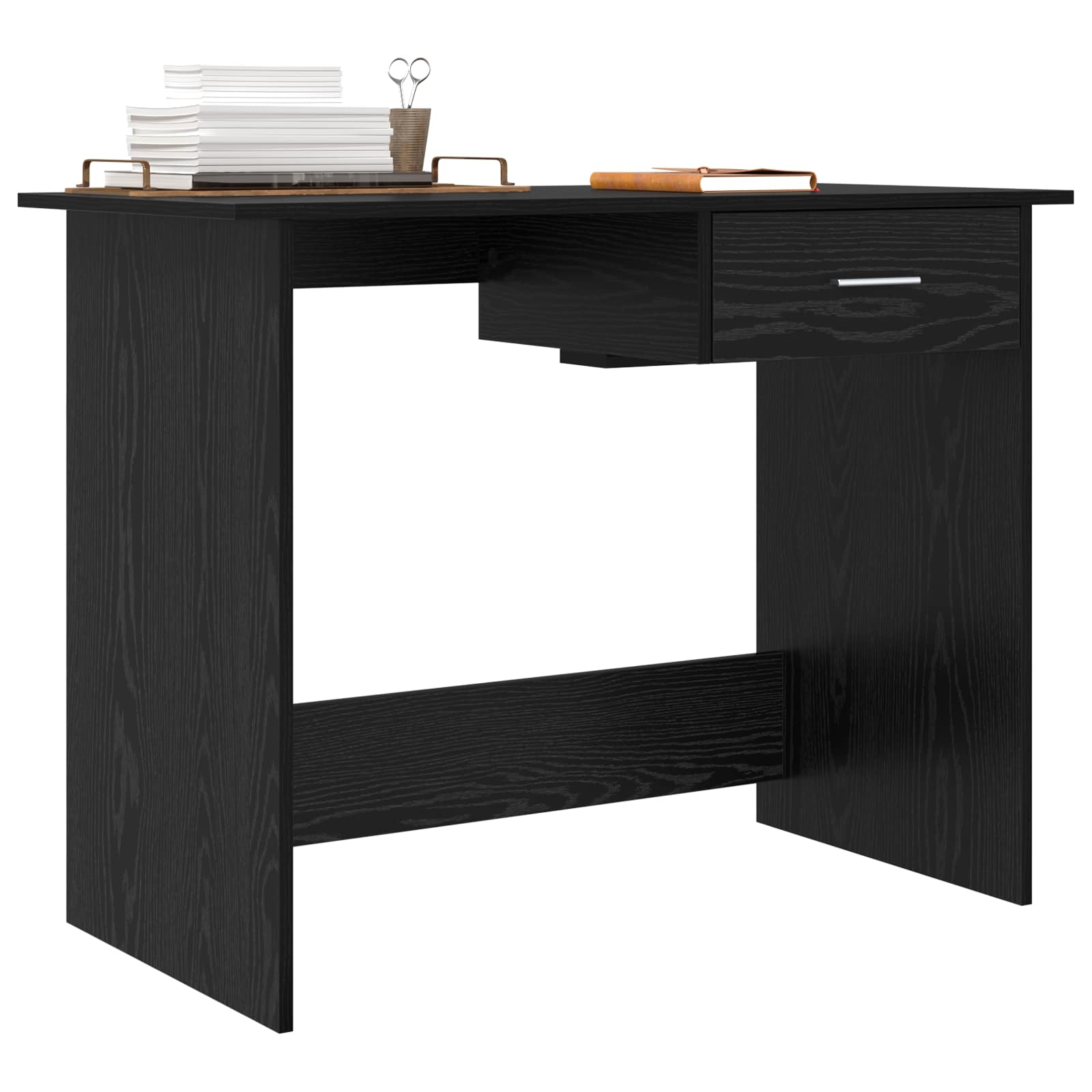 Table black oak 100 x 50 x 76 cm Engineered wood