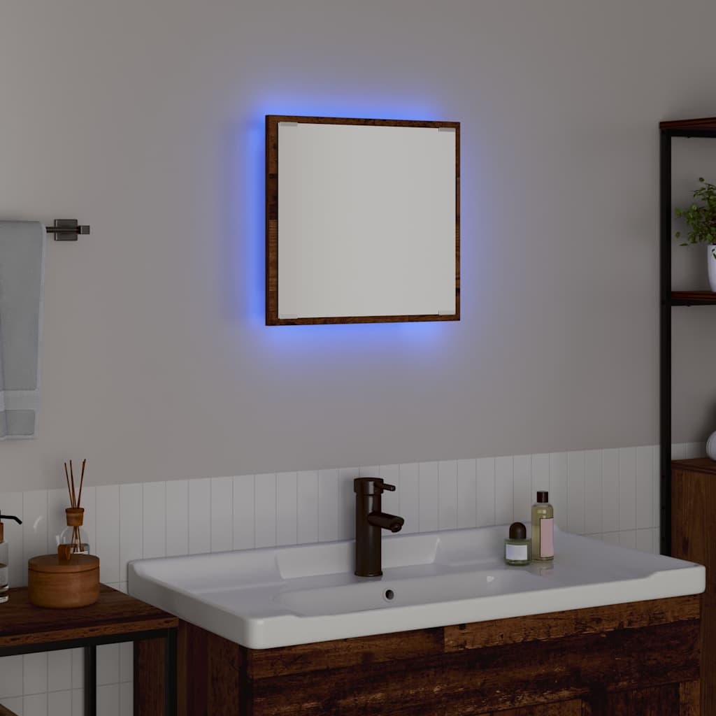 LED vonios veidrodis Sena mediena 40 x 8.5 x 37 cm