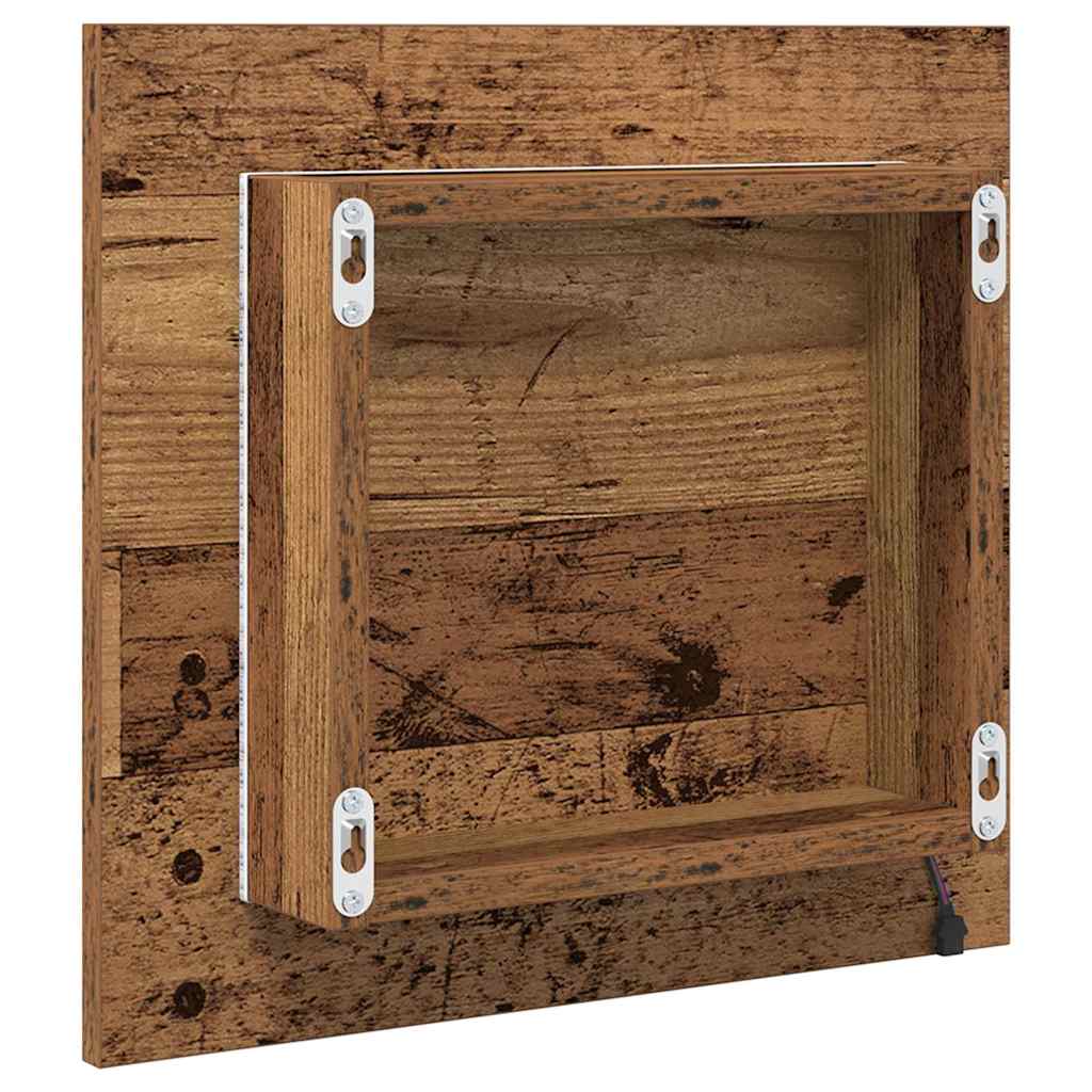 LED vonios veidrodis Senas medis 40x8.5x37 cm Apdirbtas medis