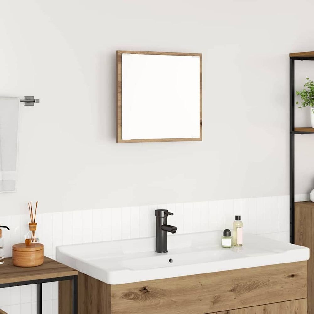 LED vonios veidrodis Ąžuolas 40x8.5x37 cm Inžinerinė mediena
