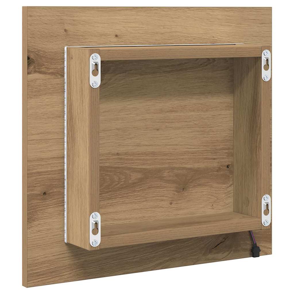 LED vonios veidrodis Ąžuolas 40x8.5x37 cm Inžinerinė mediena