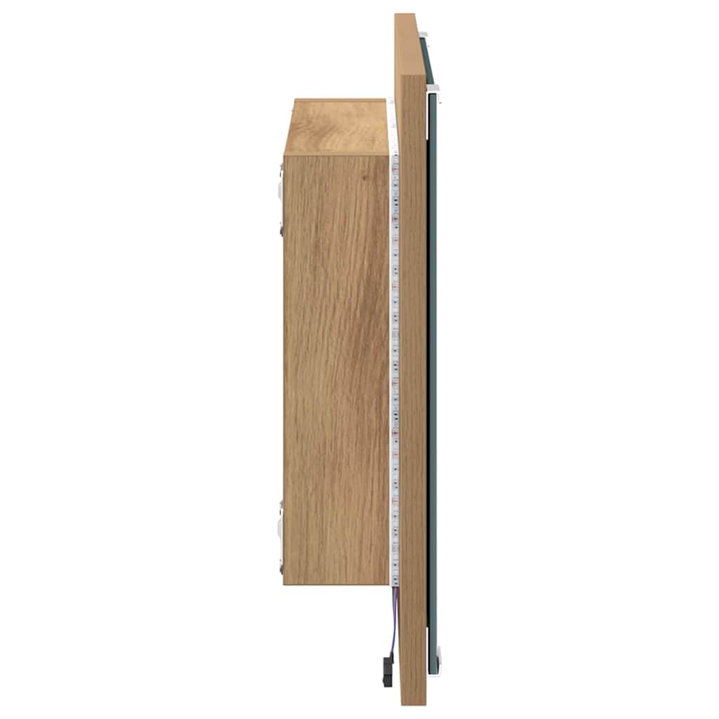 LED vonios veidrodis Ąžuolas 40x8.5x37 cm Inžinerinė mediena