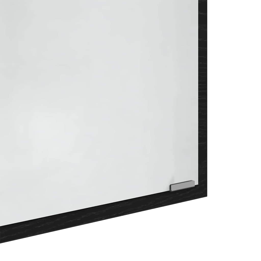 LED vonios veidrodis Juodas ąžuolas 40x8.5x37 cm inžinerinis medis