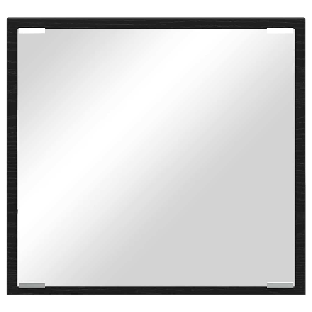 LED vonios veidrodis Juodas ąžuolas 40x8.5x37 cm inžinerinis medis