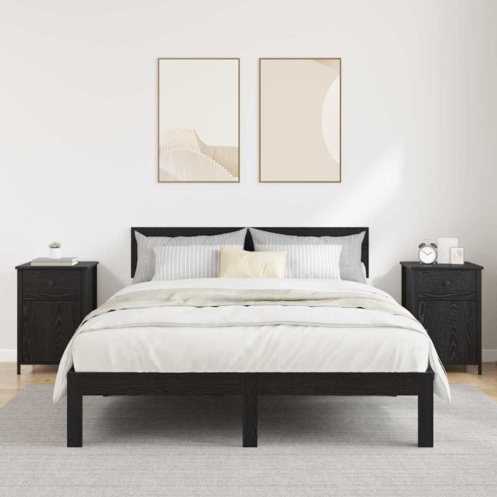 Šalia lovos spintelė 2 pcs Juodas ąžuolas 40 x 42 x 60 cm