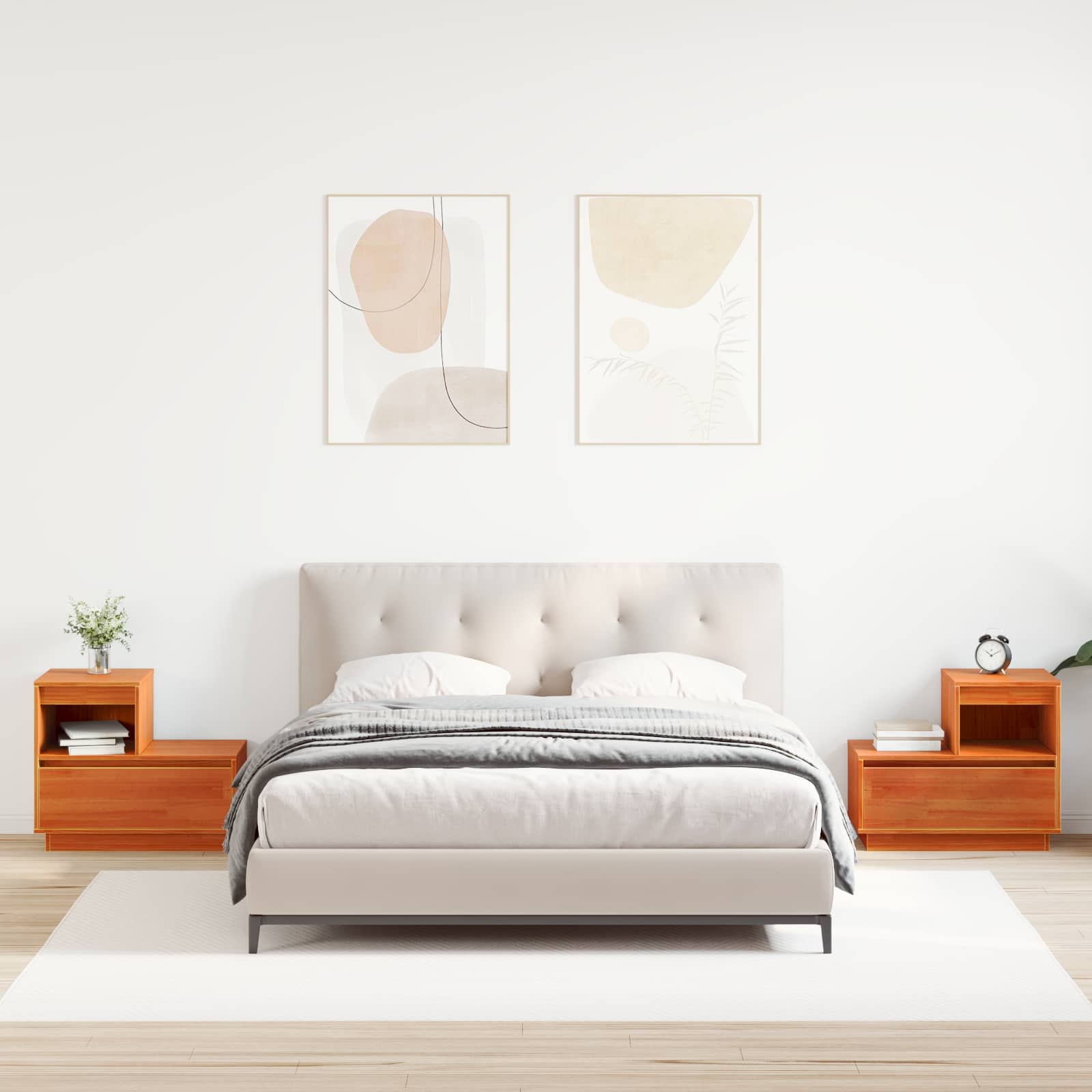 Šalia lovos spintelė 2 pcs Vaško ruda 60 x 34 x 51 cm