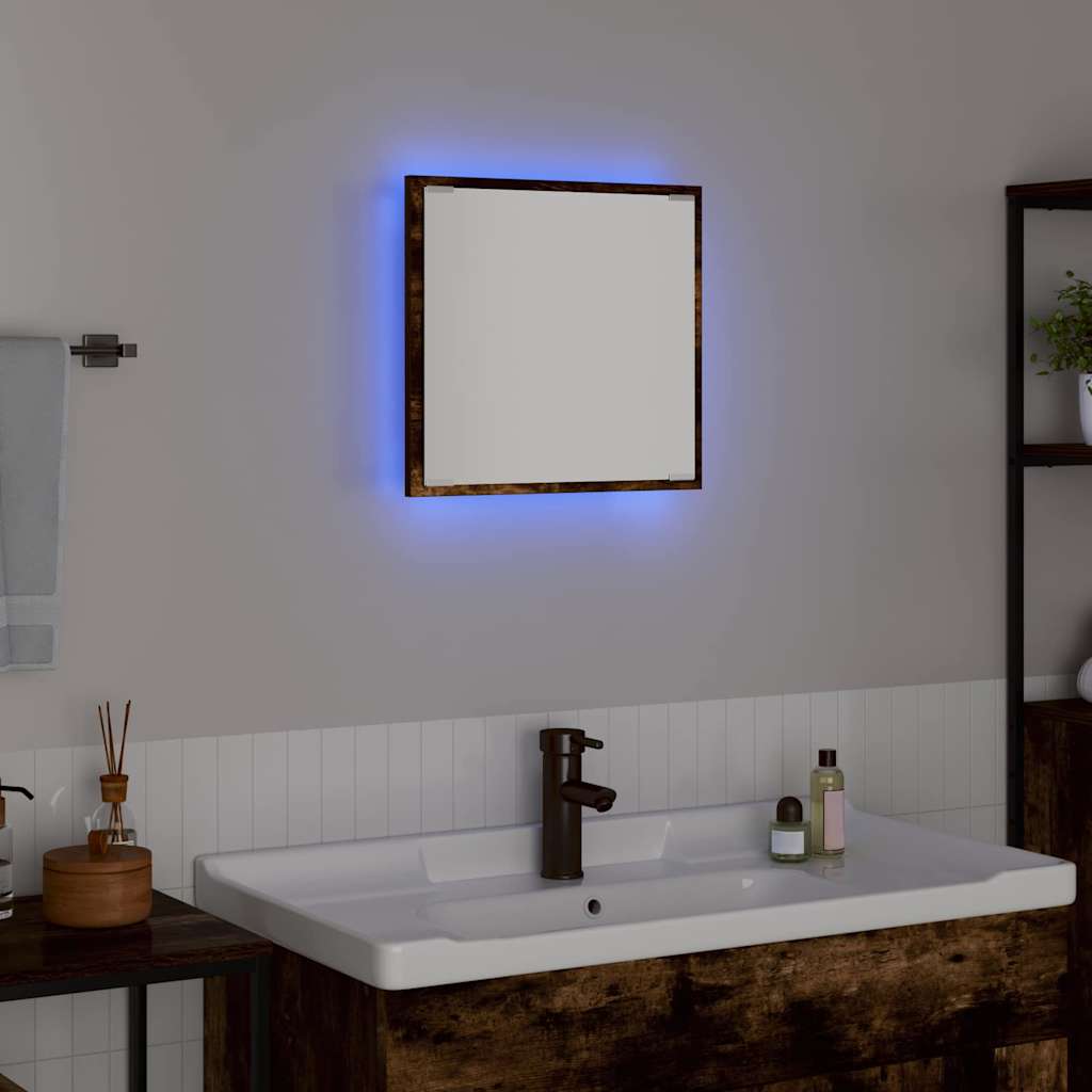 LED vonios veidrodis Rūkyta ąžuolas 40 x 8.5 x 37 cm