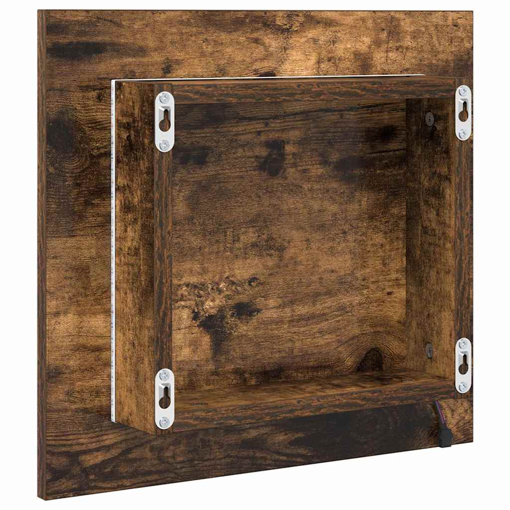 LED vonios veidrodis Rūkyta ąžuolas 40 x 8.5 x 37 cm