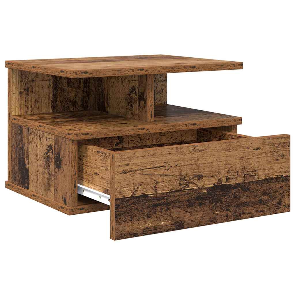 Floating Nightstands with Drawer 2 pcs Old Wood