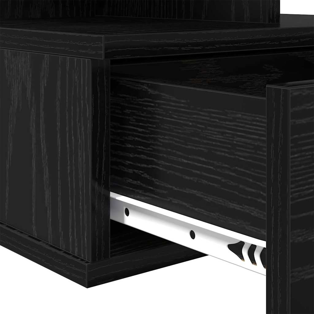 Plaukiojantys naktiniai staliukai 2 pcs Juodas ąžuolas