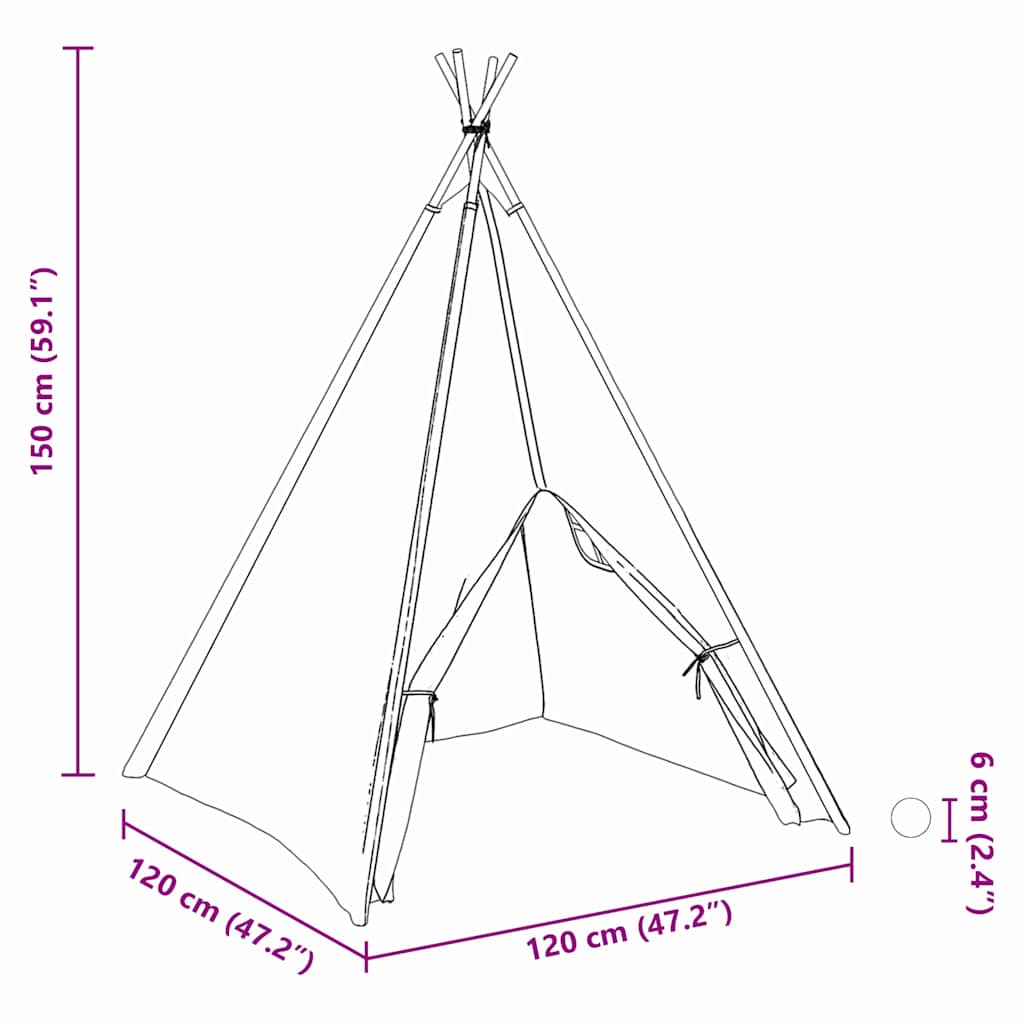 Tipi telts Balta 120 x 120 x 150 cm