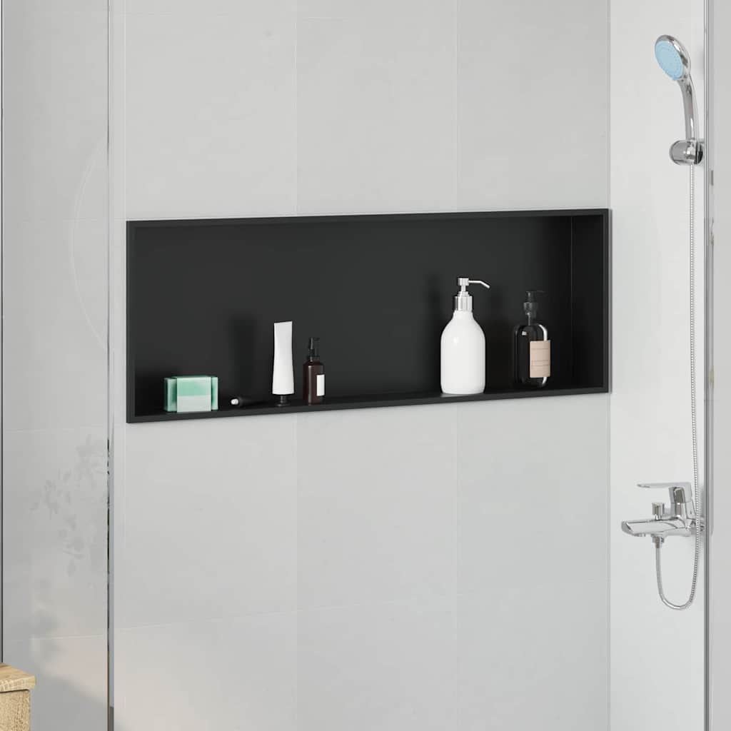 Dušo niša Juoda 90 x 30 x 9.5 cm Nerūdijantis Plienas