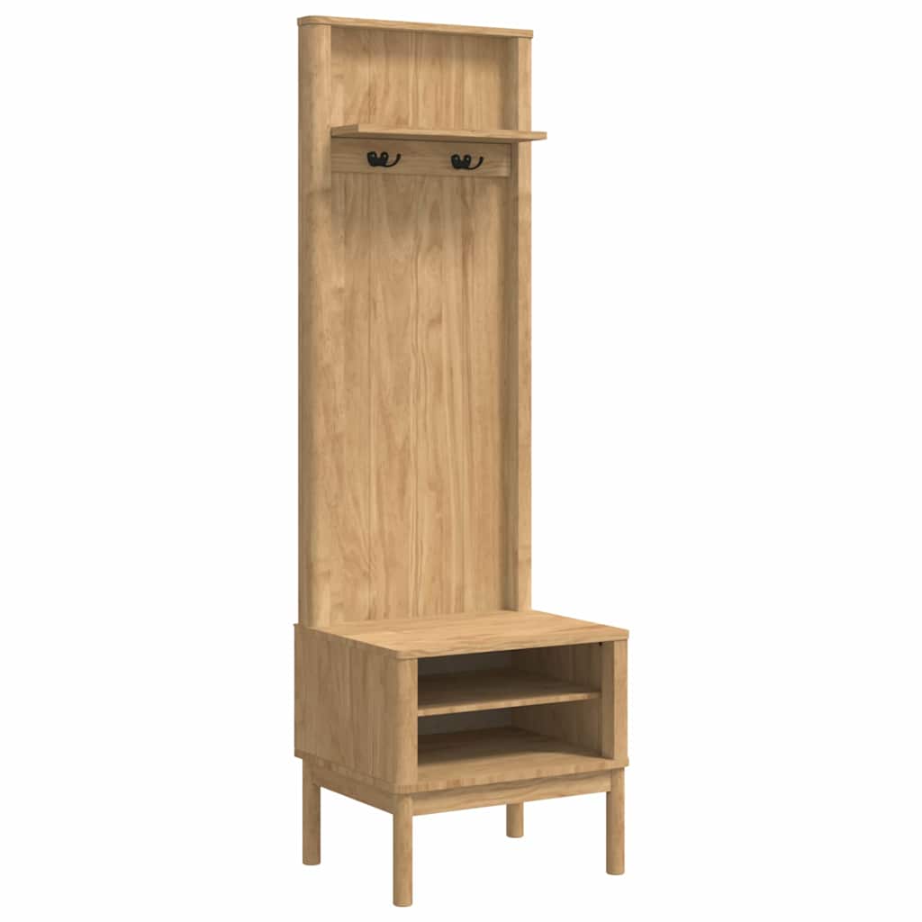 Hallway cabinet FLORO Waxed brown 50 x 40 x 158 cm