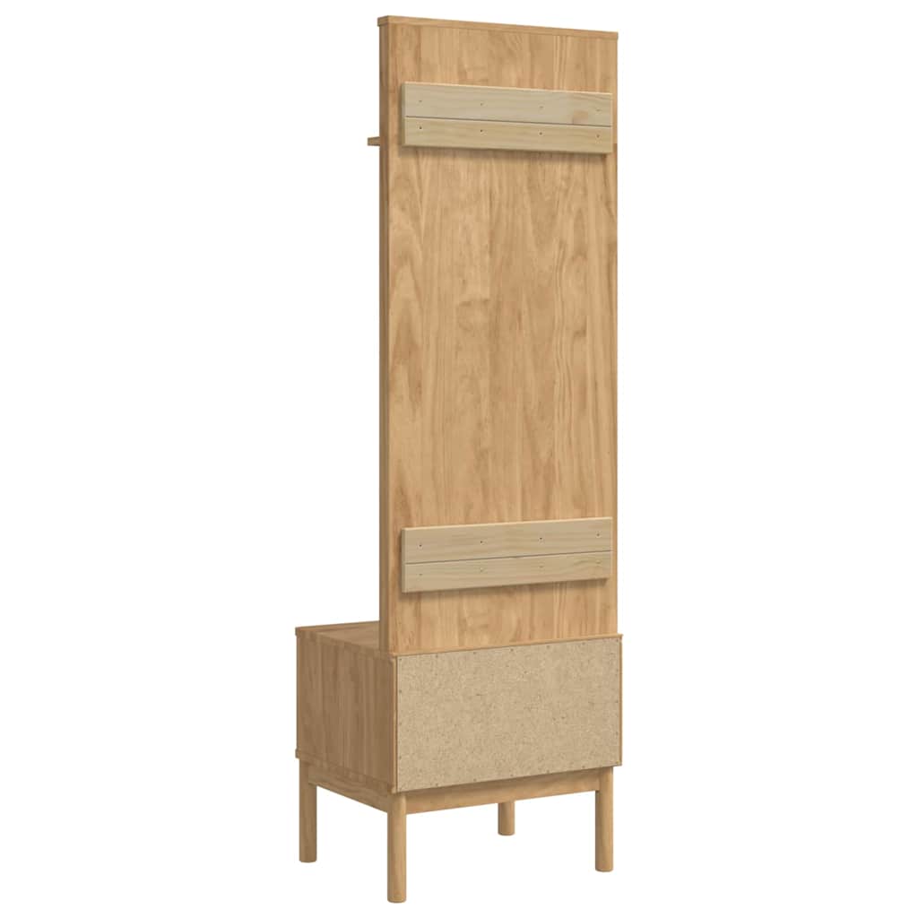 Hallway cabinet FLORO Waxed brown 50 x 40 x 158 cm