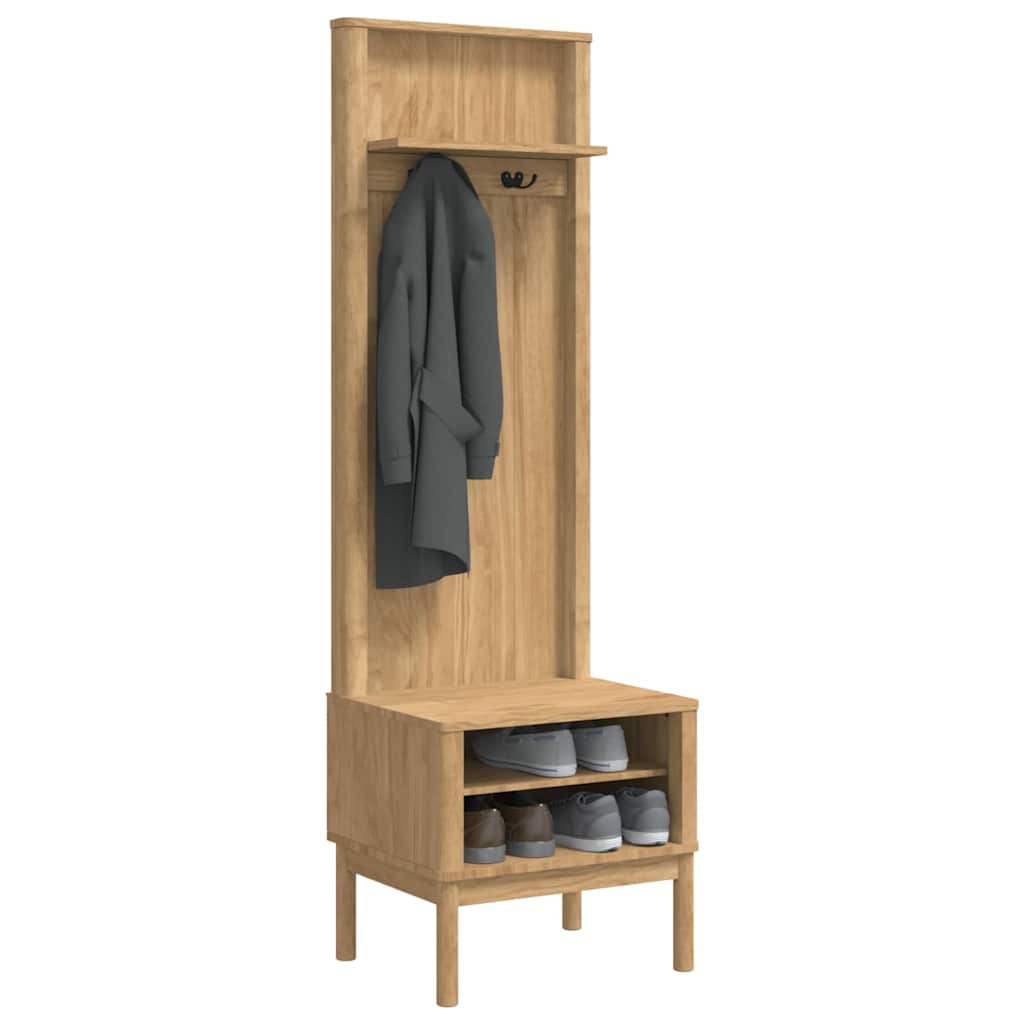 Hallway cabinet FLORO Waxed brown 50 x 40 x 158 cm