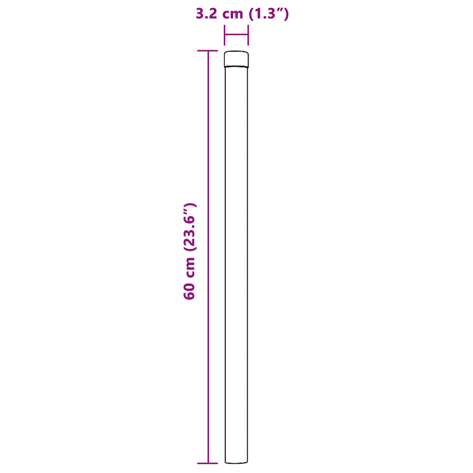 Tvorelės stulpas 12 pcs Žalia 60 cm
