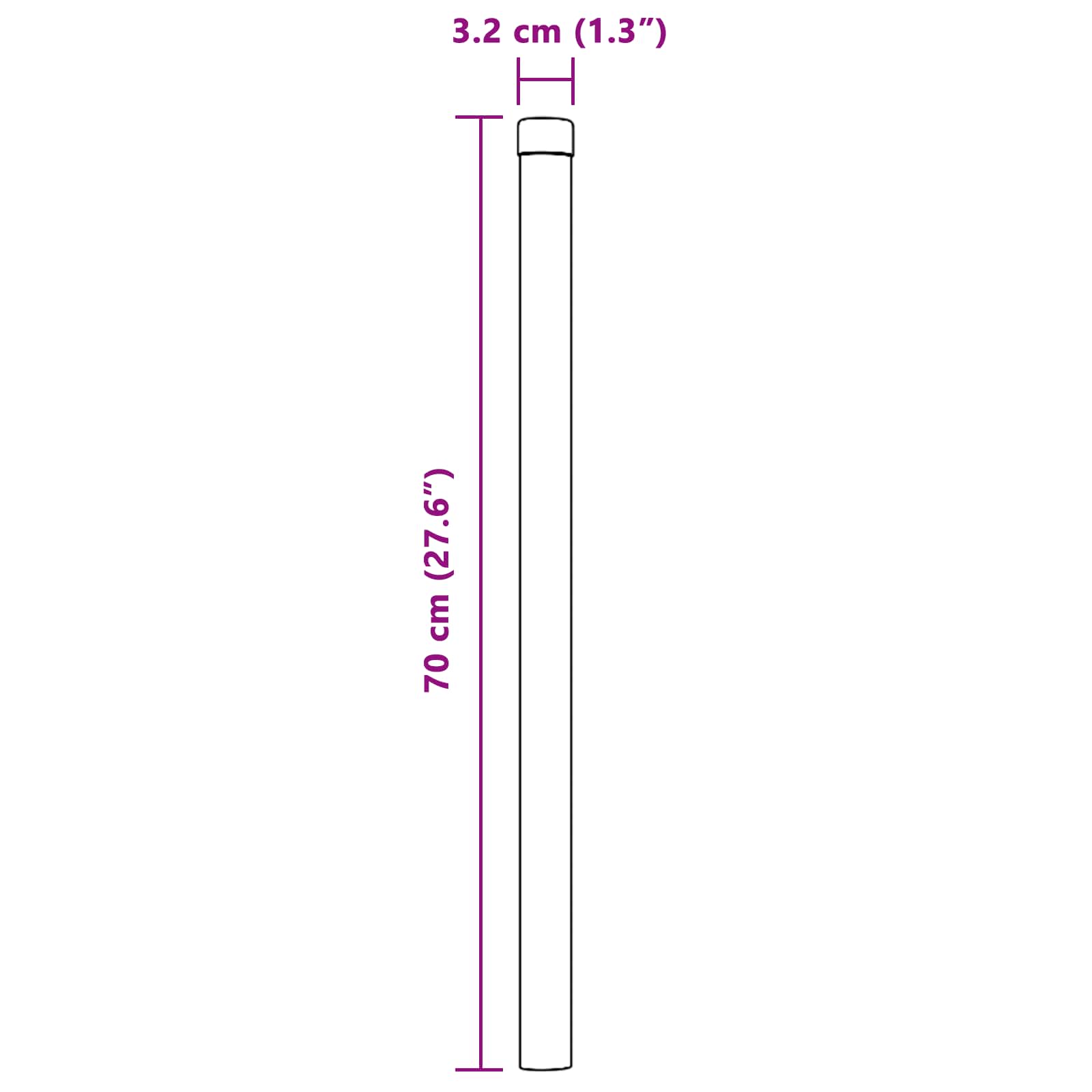 Tvorelės stulpas 12 pcs Žalia 70 cm