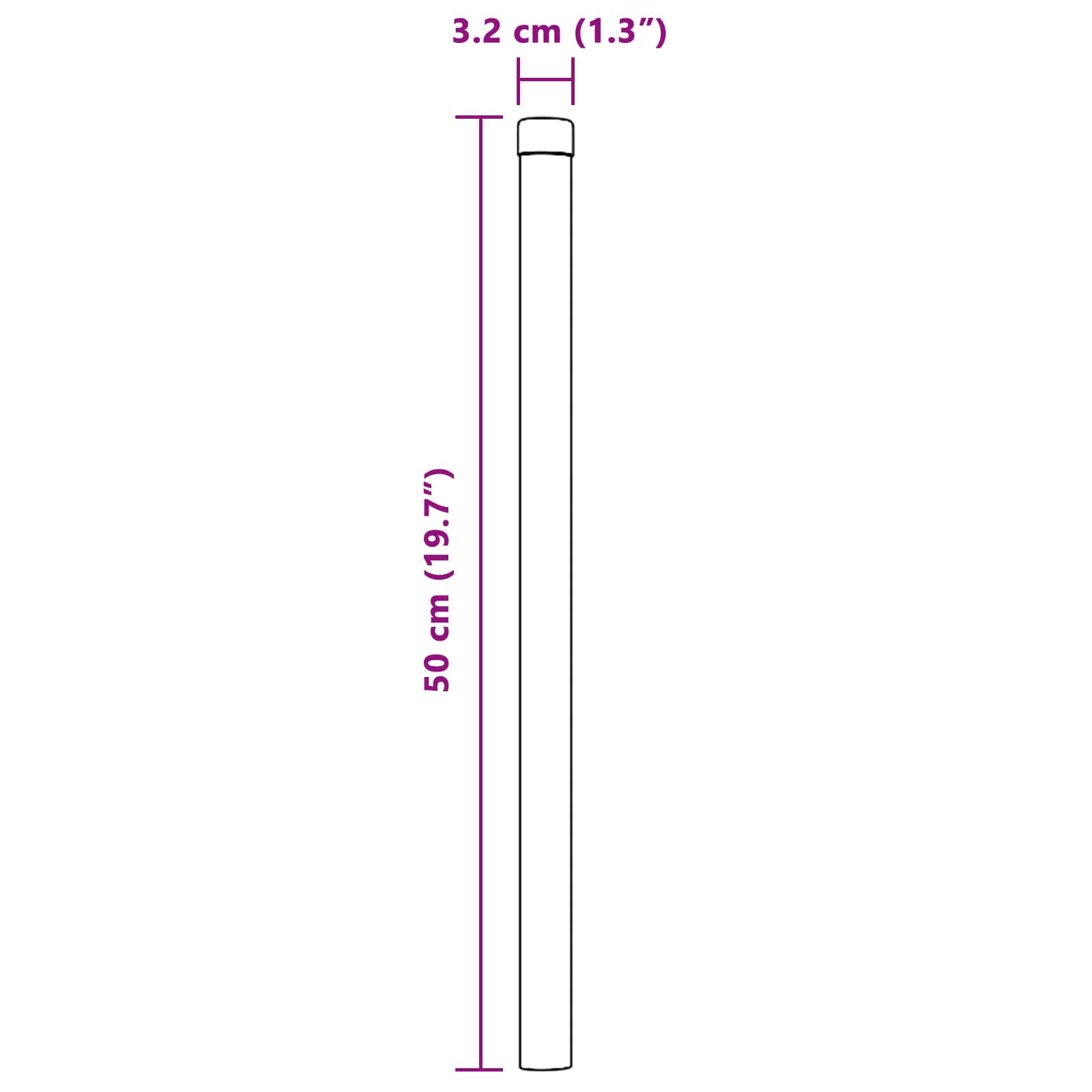Tvorelės stulpas 12 pcs Pilka 50 cm