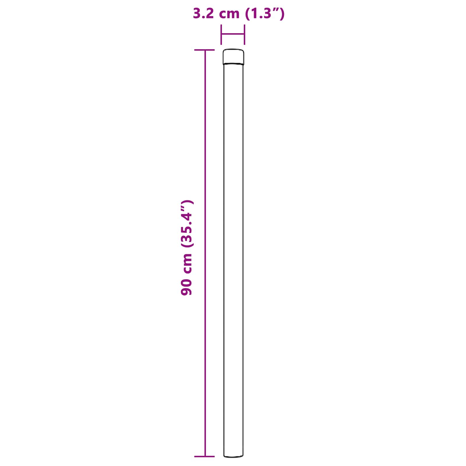 Tvorelės stulpas 12 pcs Pilka 90 cm