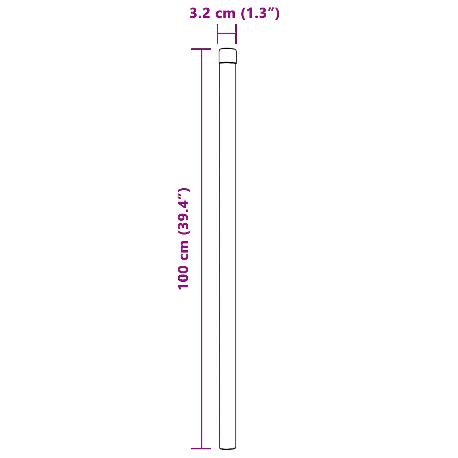 Tvorelės stulpas 12 pcs Sidabro 100 cm