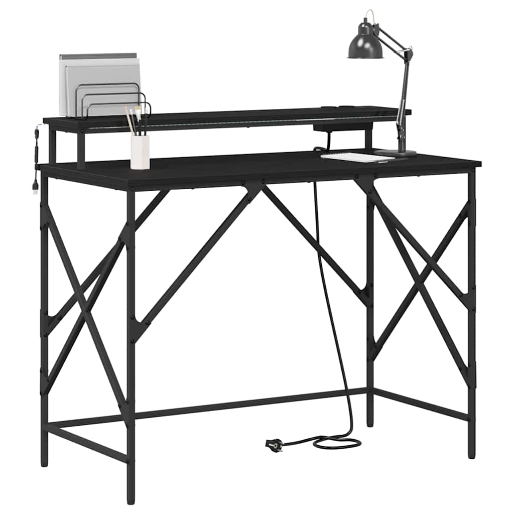 Black oak table 100 x 50 x 86.5 cm Engineered wood
