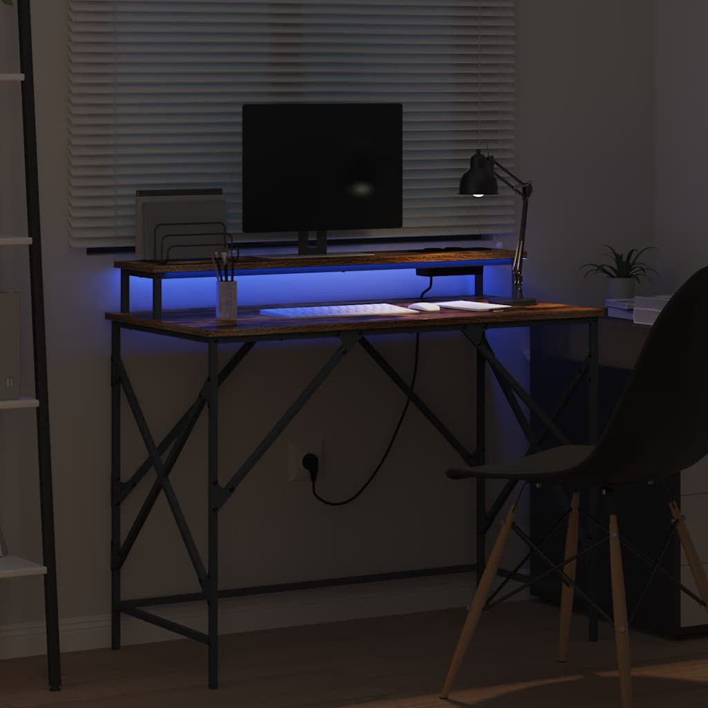 Smoked Oak Table 100 x 50 x 86.5 cm Engineered Wood