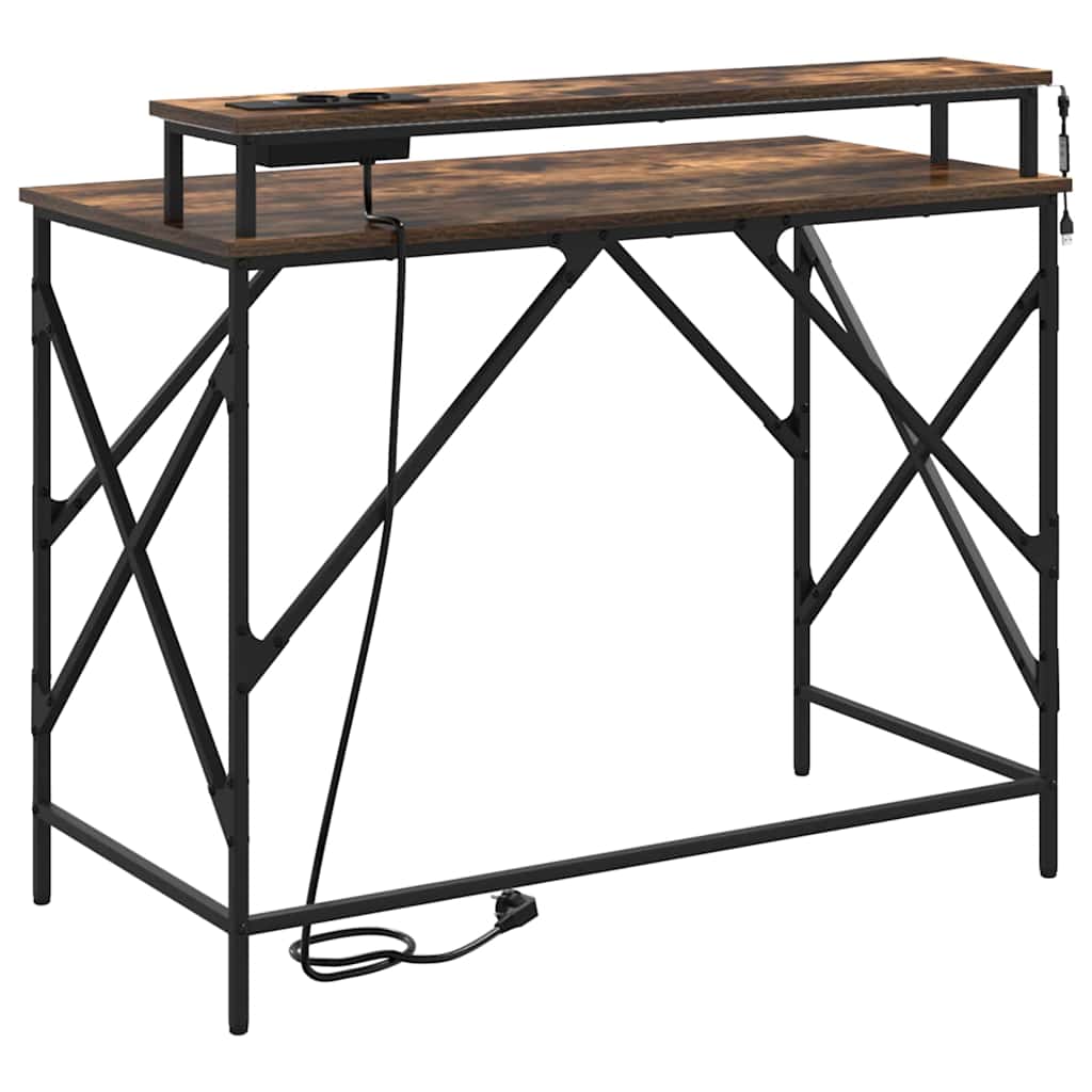 Smoked Oak Table 100 x 50 x 86.5 cm Engineered Wood