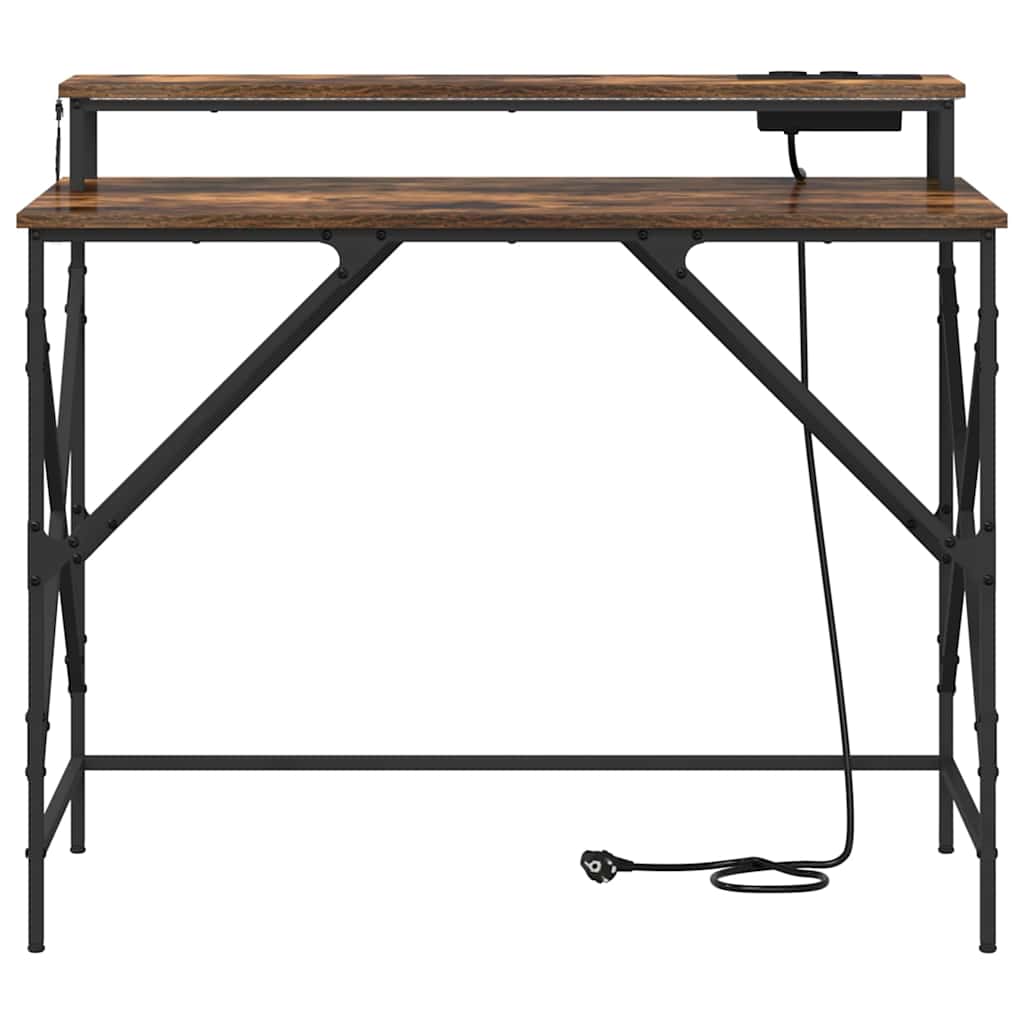 Smoked Oak Table 100 x 50 x 86.5 cm Engineered Wood