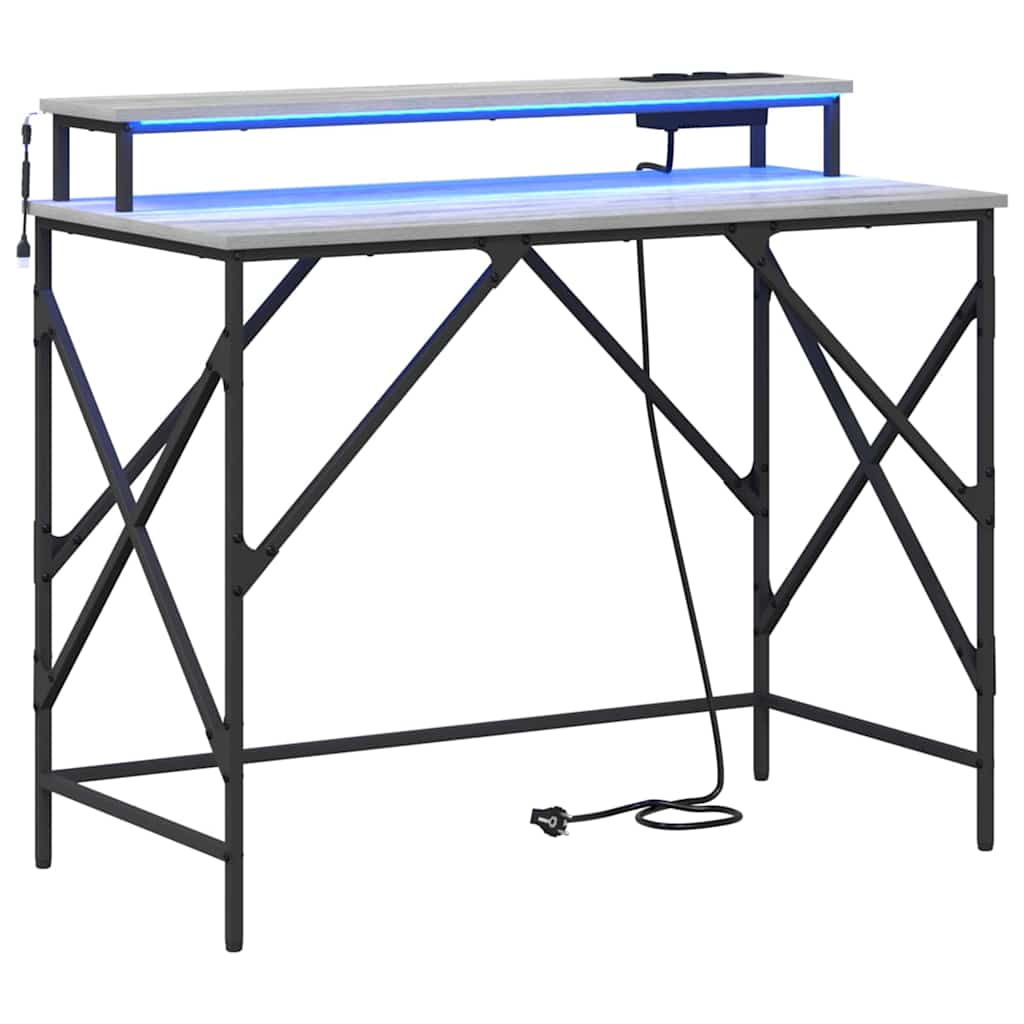 Stalas Pilka sonoma ąžuolo 100 x 50 x 86.5 cm Apdirbta mediena